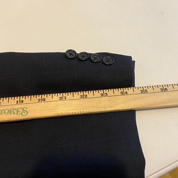 Loro Piana Men 46R Suit Jacket 3 Button Blue Plaid 100% Wool Sport Coat Lined - Picture 6 of 12